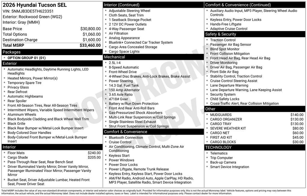 Certified 2026 Hyundai Tucson SEL FWD image 31