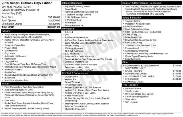 Used 2025 Subaru Outback Onyx Edition image 23