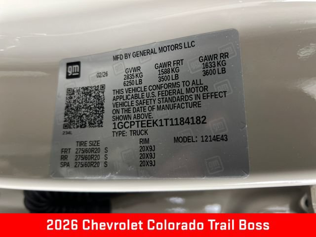 New 2026 Chevrolet Colorado Trail Boss AWD/4WD image 27