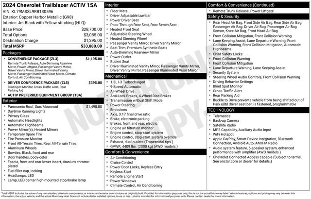 Certified 2024 Chevrolet TrailBlazer ACTIV w/ Convenience Package AWD/4WD image 6