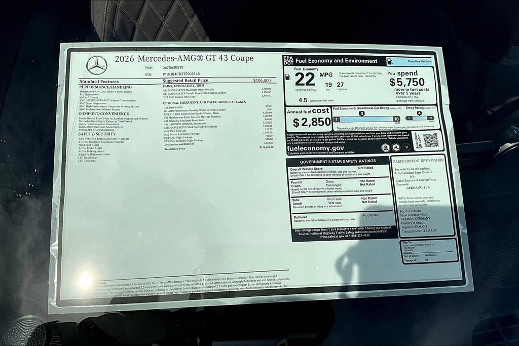 New 2026 Mercedes-Benz AMG GT 43 image 14