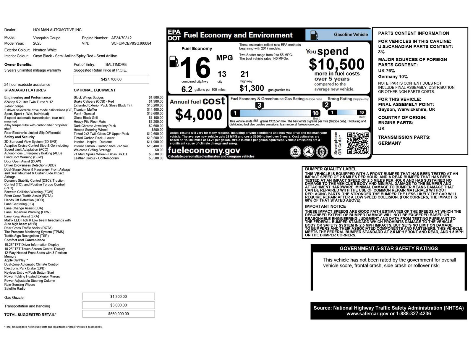 Used 2025 Aston Martin Vanquish image 6