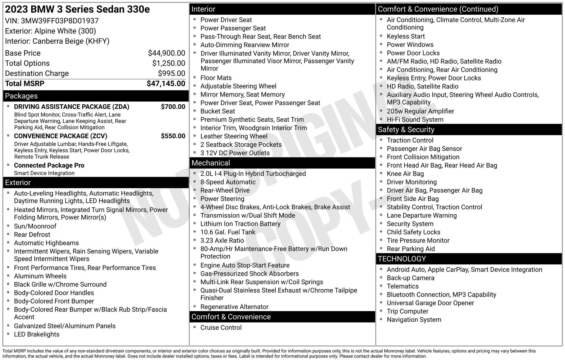 Used 2023 BMW 330e w/ Driving Assistance Package RWD image 43