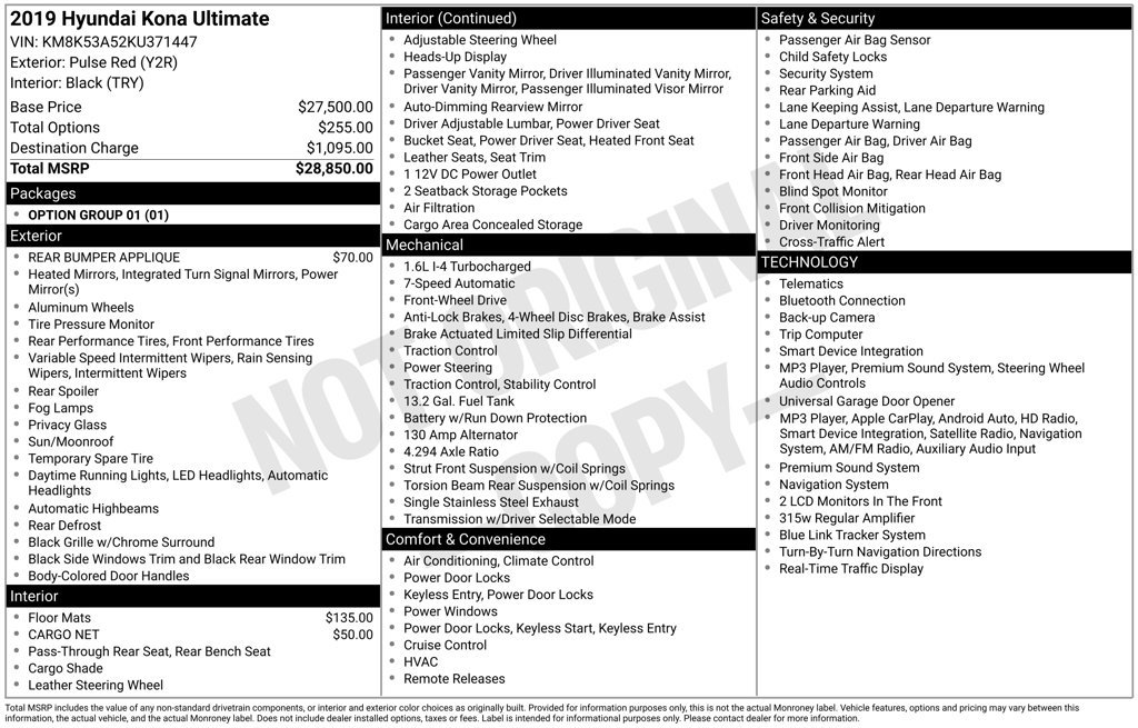 Used 2019 Hyundai Kona Ultimate FWD image 10