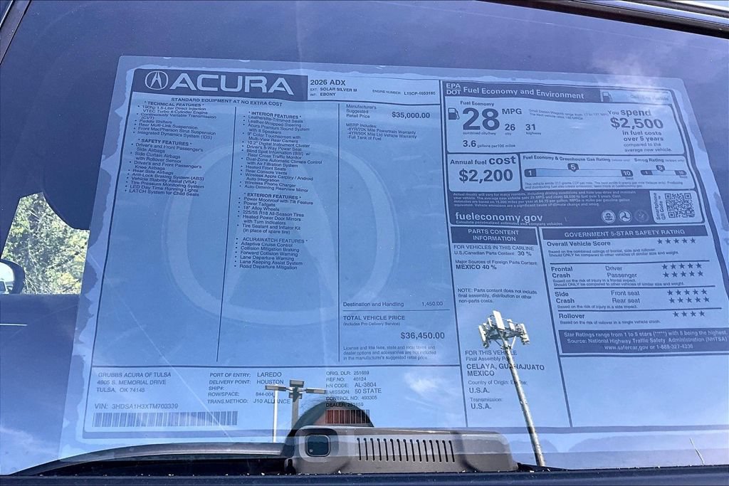 New 2026 Acura ADX FWD image 30