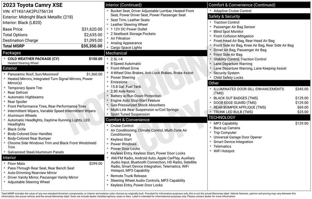 Used 2023 Toyota Camry XSE w/ Cold Weather Package FWD image 25