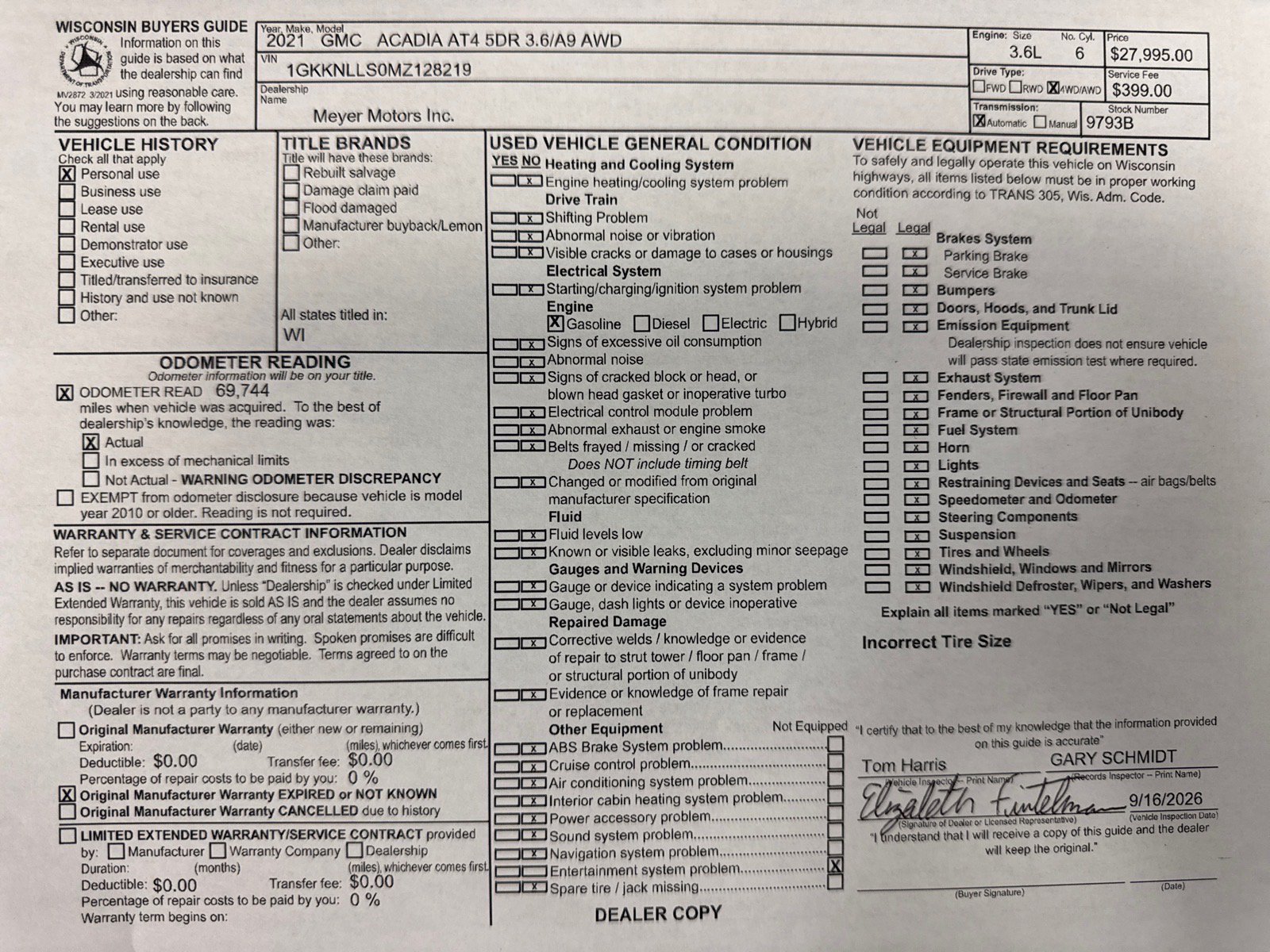 Used 2021 GMC Acadia AT4 w/ Trailering Package AWD/4WD image 32