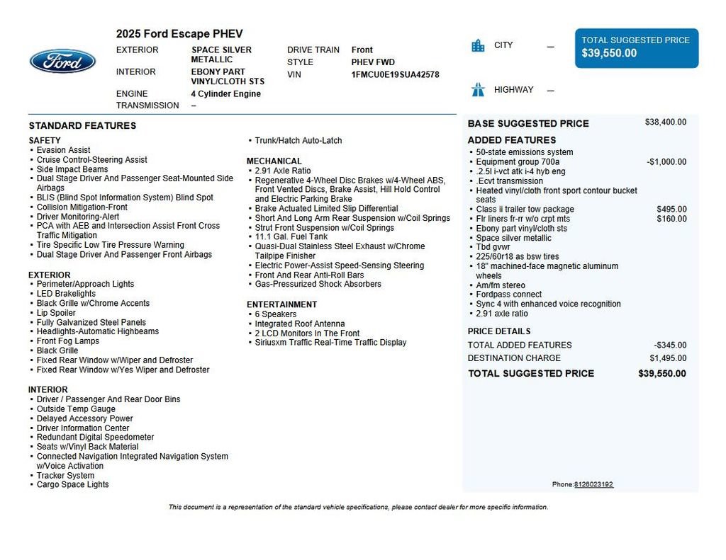 Used 2025 Ford Escape SE w/ Class II Trailer Tow Package FWD image 43