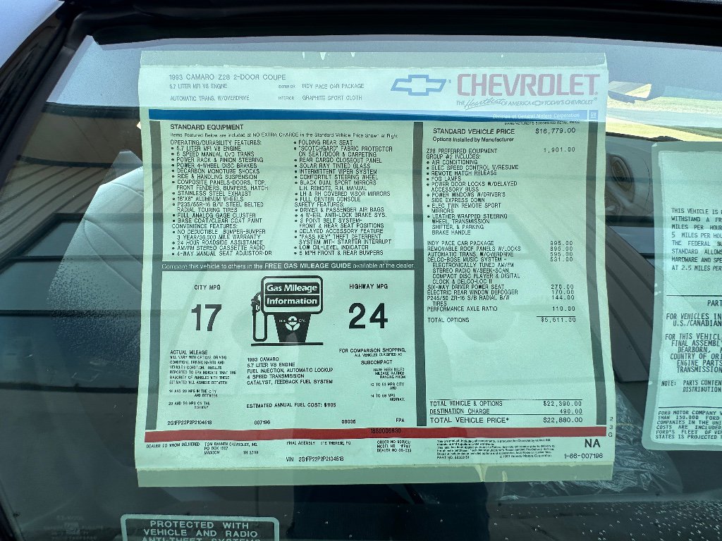 Used 1993 Chevrolet Camaro Z28 image 47