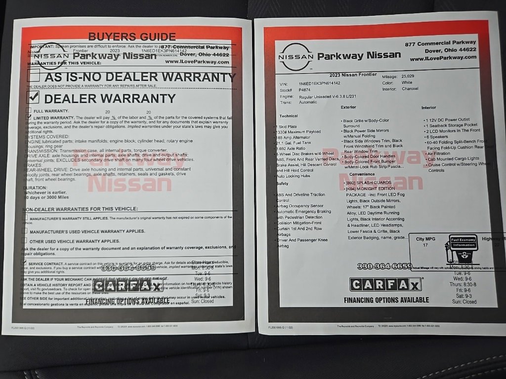 Used 2023 Nissan Frontier SV w/ Midnight Edition Package image 39