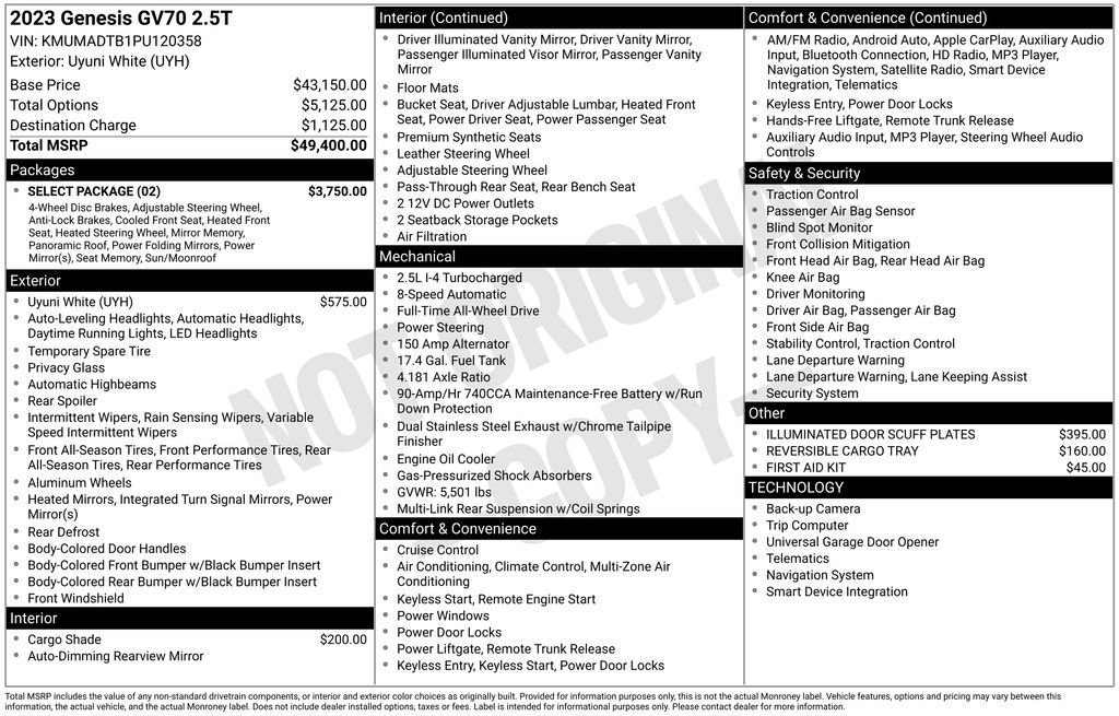 Used 2023 Genesis GV70 2.5T w/ Select Package image 15