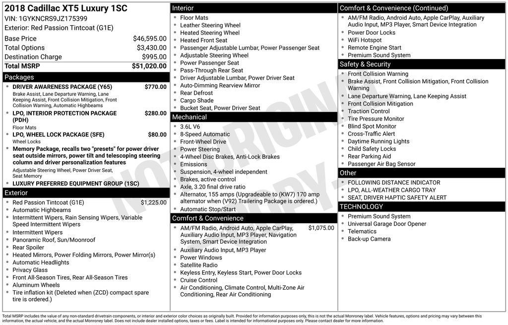 Used 2018 Cadillac XT5 Luxury w/ Driver Awareness Package FWD image 31