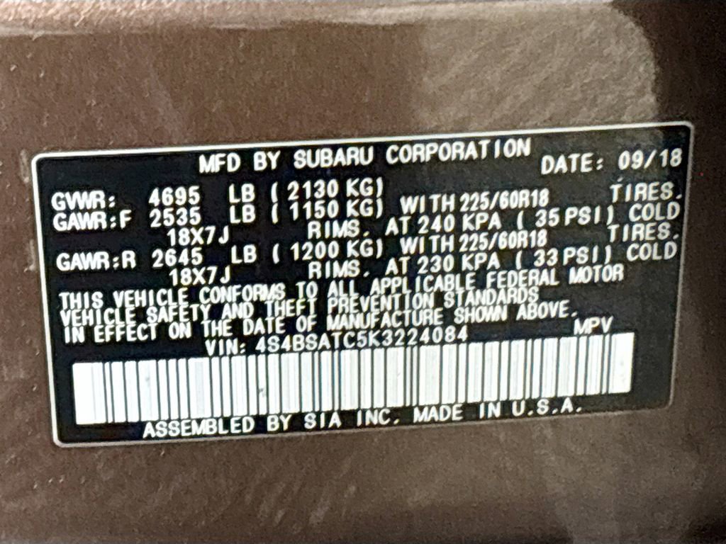 Used 2019 Subaru Outback 2.5i Touring w/ Popular Package #3A image 26