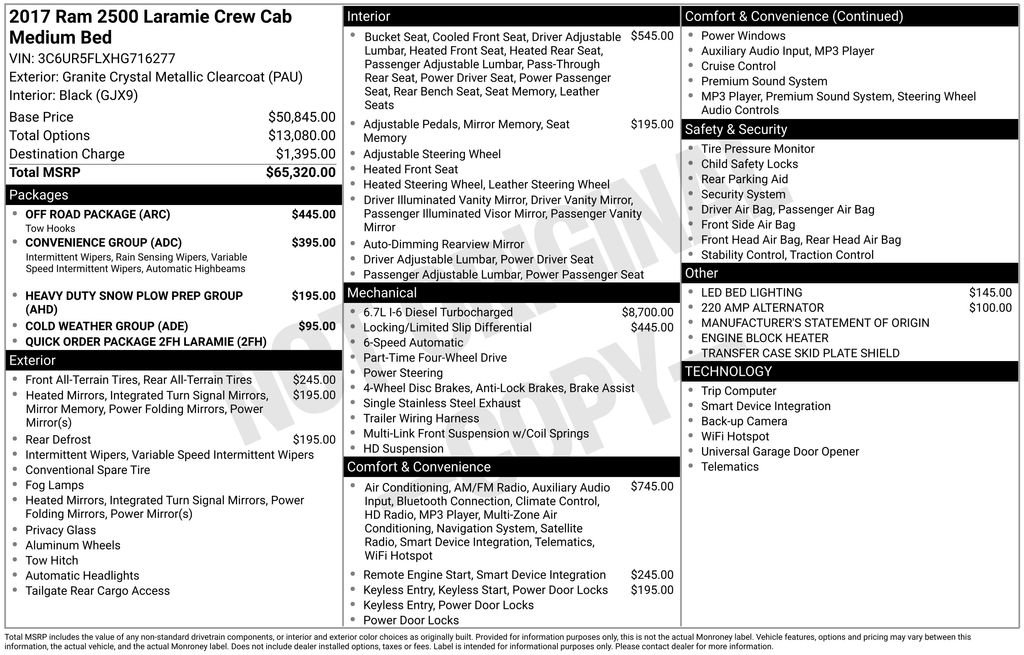 Used 2017 RAM 2500 Laramie w/ Off Road Package image 2