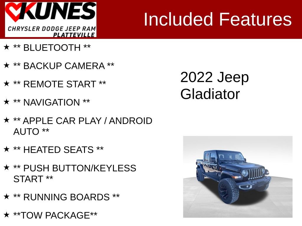 Used 2022 Jeep Gladiator Overland w/ Popular Equipment Package image 2
