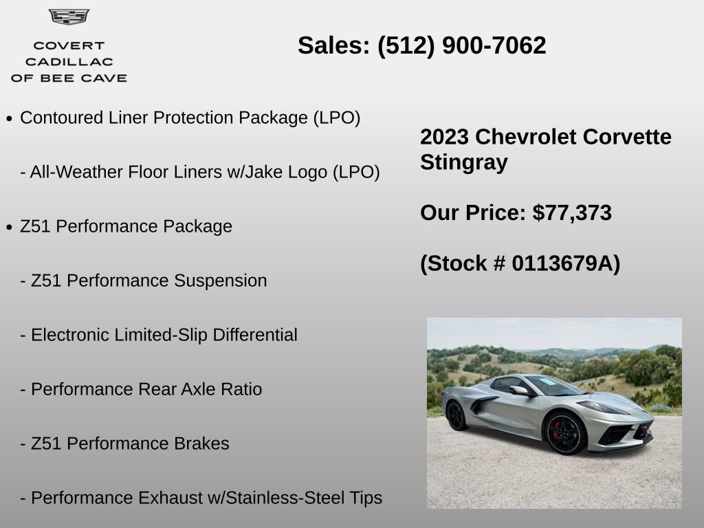 Used 2023 Chevrolet Corvette Stingray Preferred Conv w/ Z51 Performance Package RWD image 24