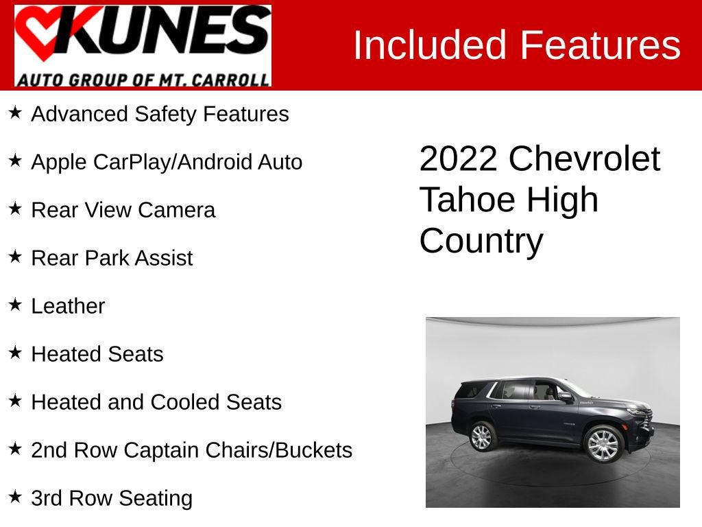Used 2022 Chevrolet Tahoe High Country w/ Premium Package 2 AWD/4WD image 3