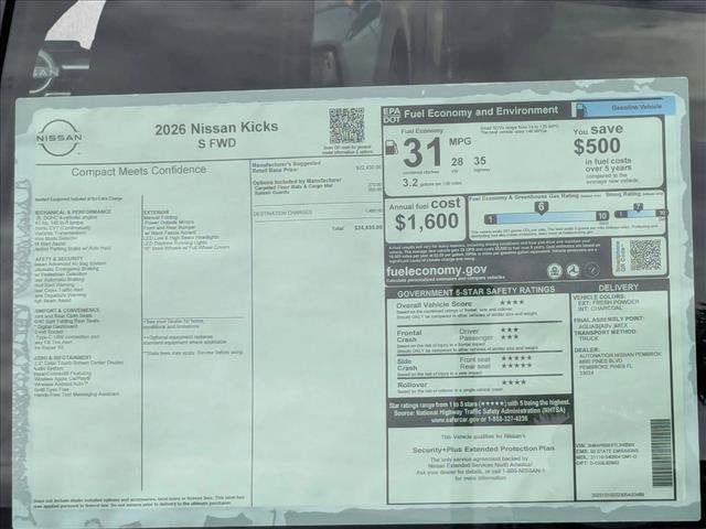 New 2026 Nissan Kicks S FWD image 16