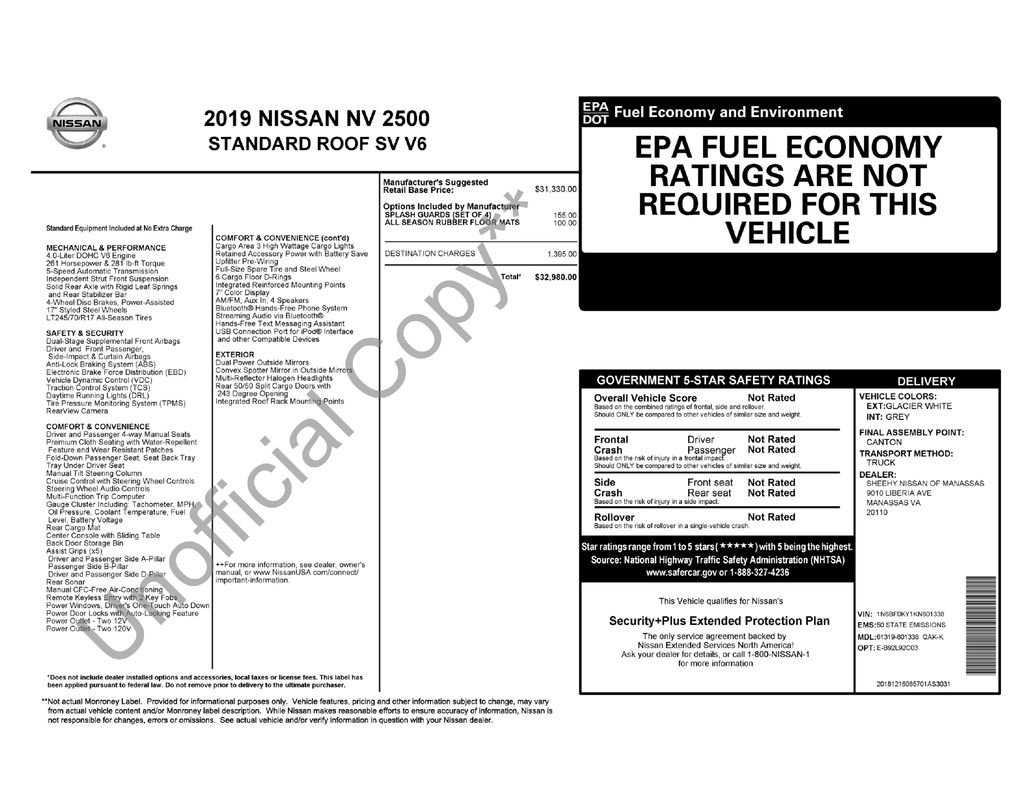 Used 2019 Nissan NV 2500 SV video 3