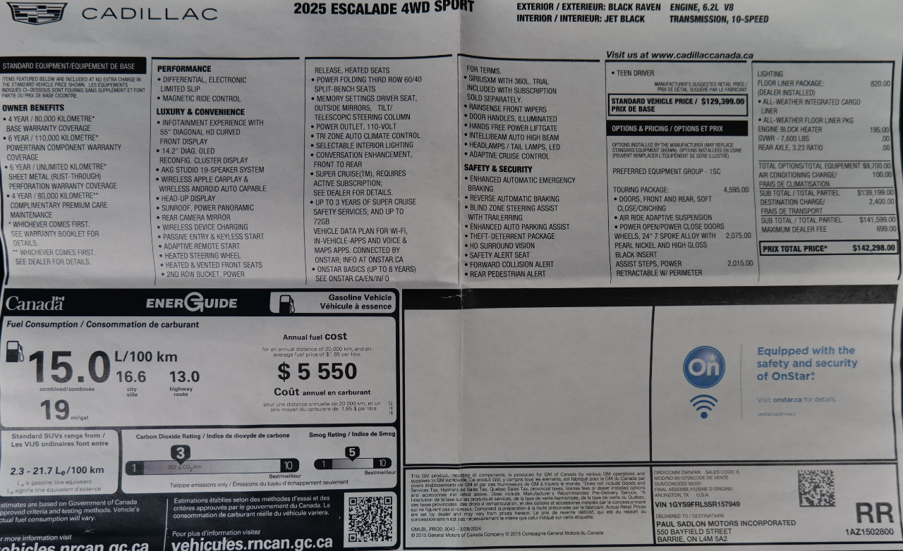 Used 2025 Cadillac Escalade Sport w/ Touring Package image 32