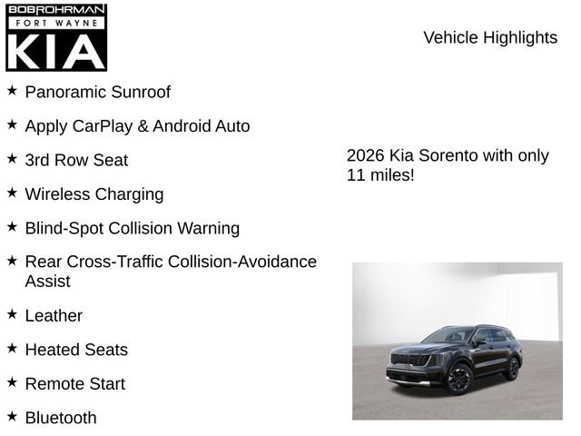 New 2026 Kia Sorento S w/ S Panoramic Sunroof Package image 7