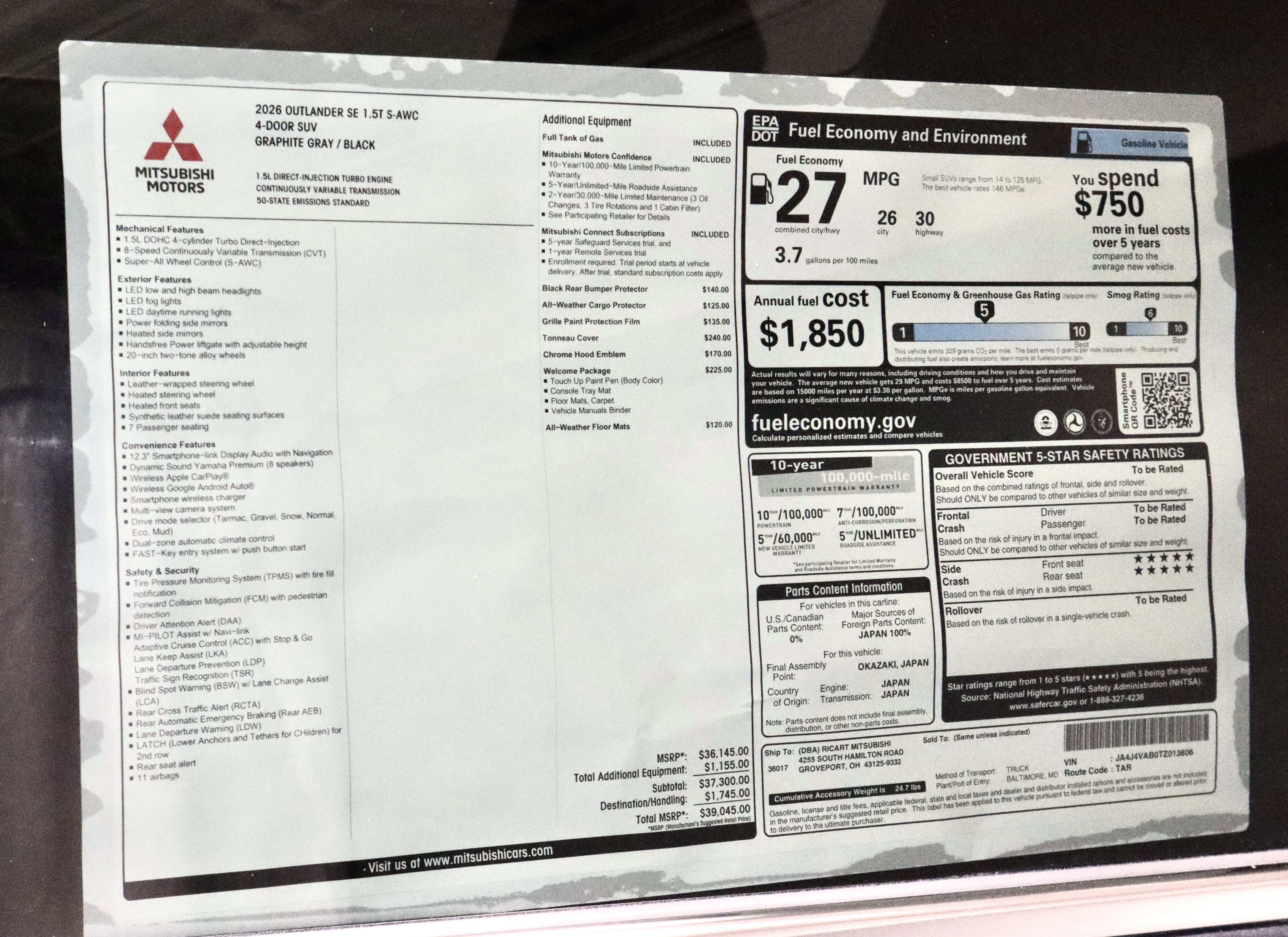 New 2026 Mitsubishi Outlander SE image 34