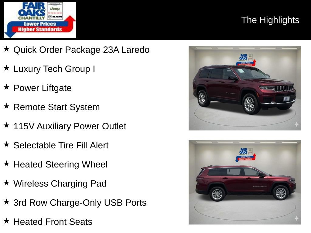 Used 2023 Jeep Grand Cherokee L Laredo w/ Luxury Tech Group I AWD/4WD image 2