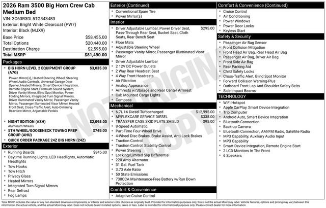 New 2026 RAM 3500 Big Horn AWD/4WD image 33