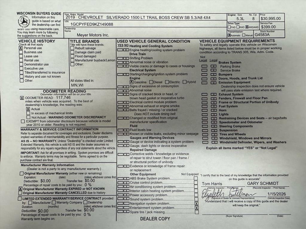 Used 2019 Chevrolet Silverado 1500 LT Trail Boss image 32