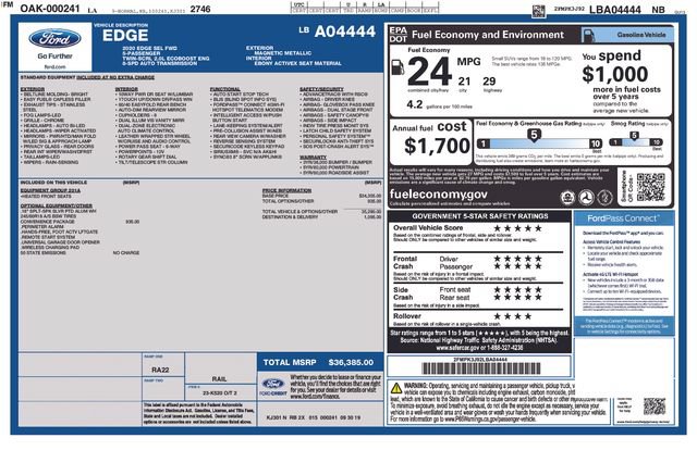 Used 2020 Ford Edge SEL w/ Convenience Package FWD image 4