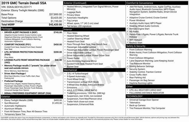 Used 2019 GMC Terrain Denali w/ Driver Alert Package II image 3