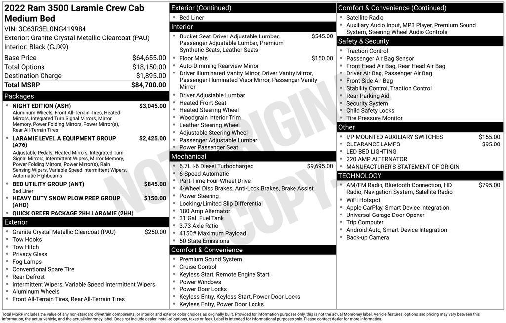 Used 2022 RAM 3500 Laramie w/ Night Edition image 4