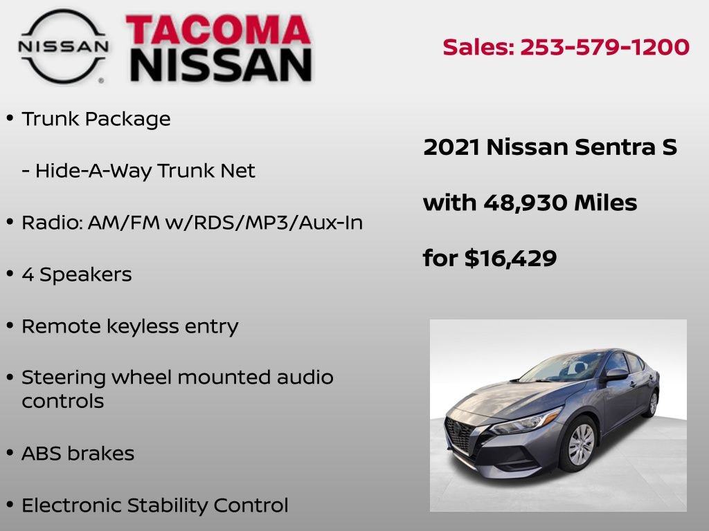 Used 2021 Nissan Sentra S w/ Trunk Package image 6