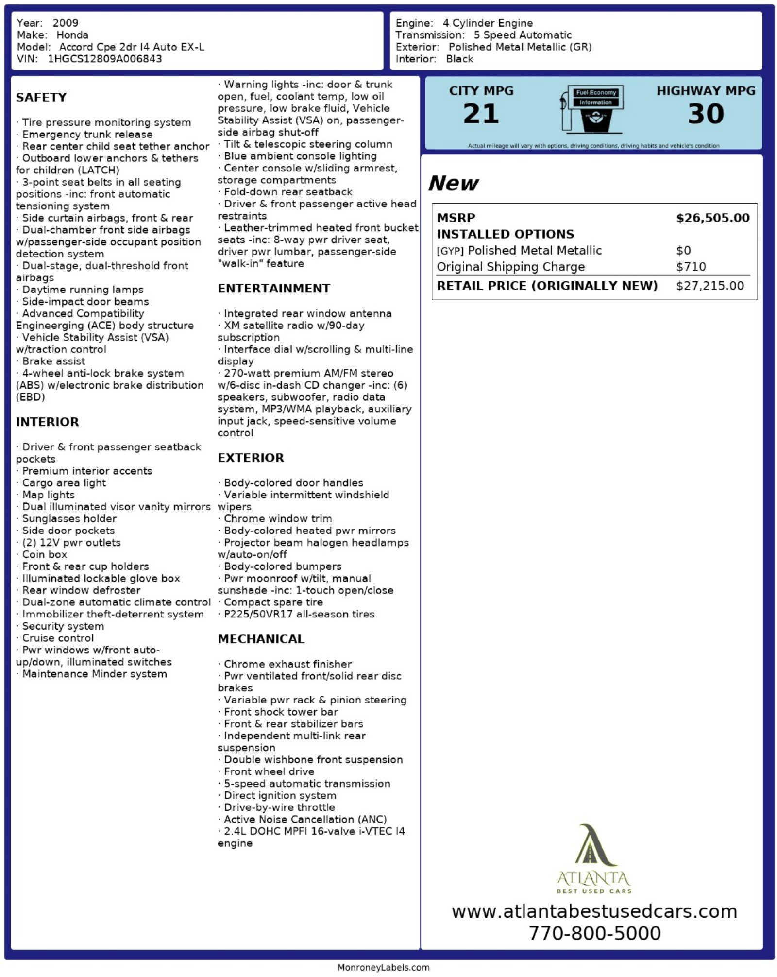 Used 2009 Honda Accord EX-L image 40