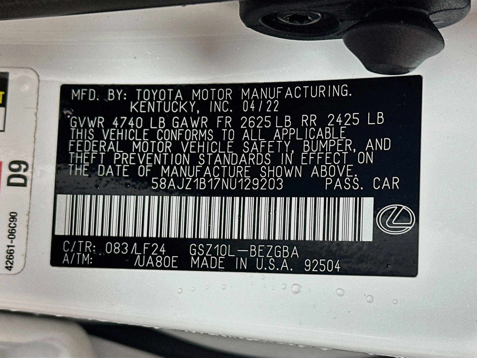 Used 2022 Lexus ES 350 F Sport FWD image 32