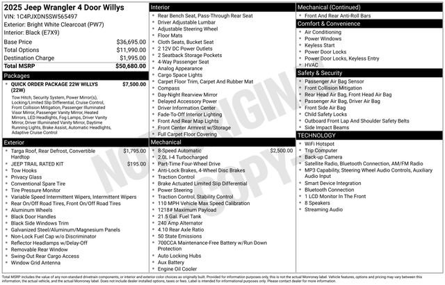 Used 2025 Jeep Wrangler Unlimited Sport AWD/4WD image 22