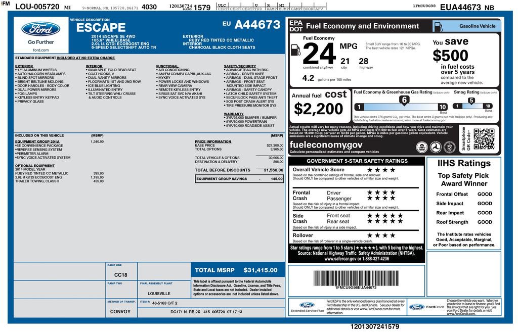 Used 2014 Ford Escape SE w/ Equipment Group 201A AWD/4WD image 42