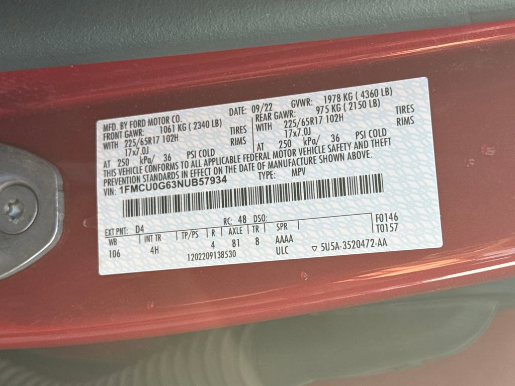 Used 2022 Ford Escape SE w/ Convenience Package image 24