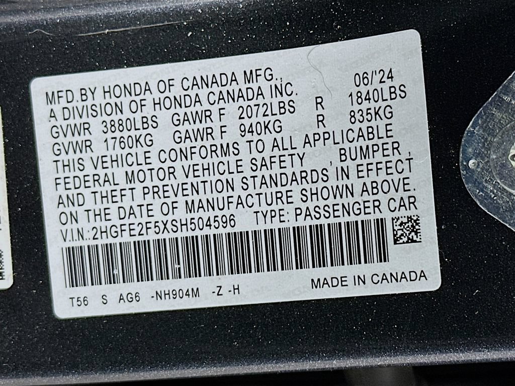 Certified 2025 Honda Civic Sport image 30