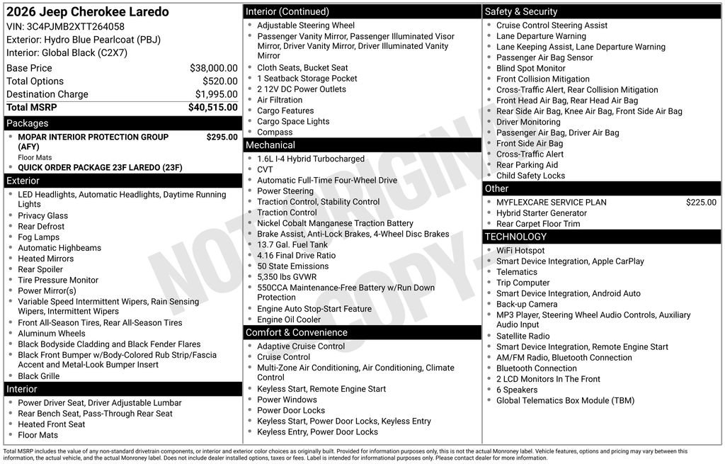 New 2026 Jeep Cherokee Laredo AWD/4WD image 6