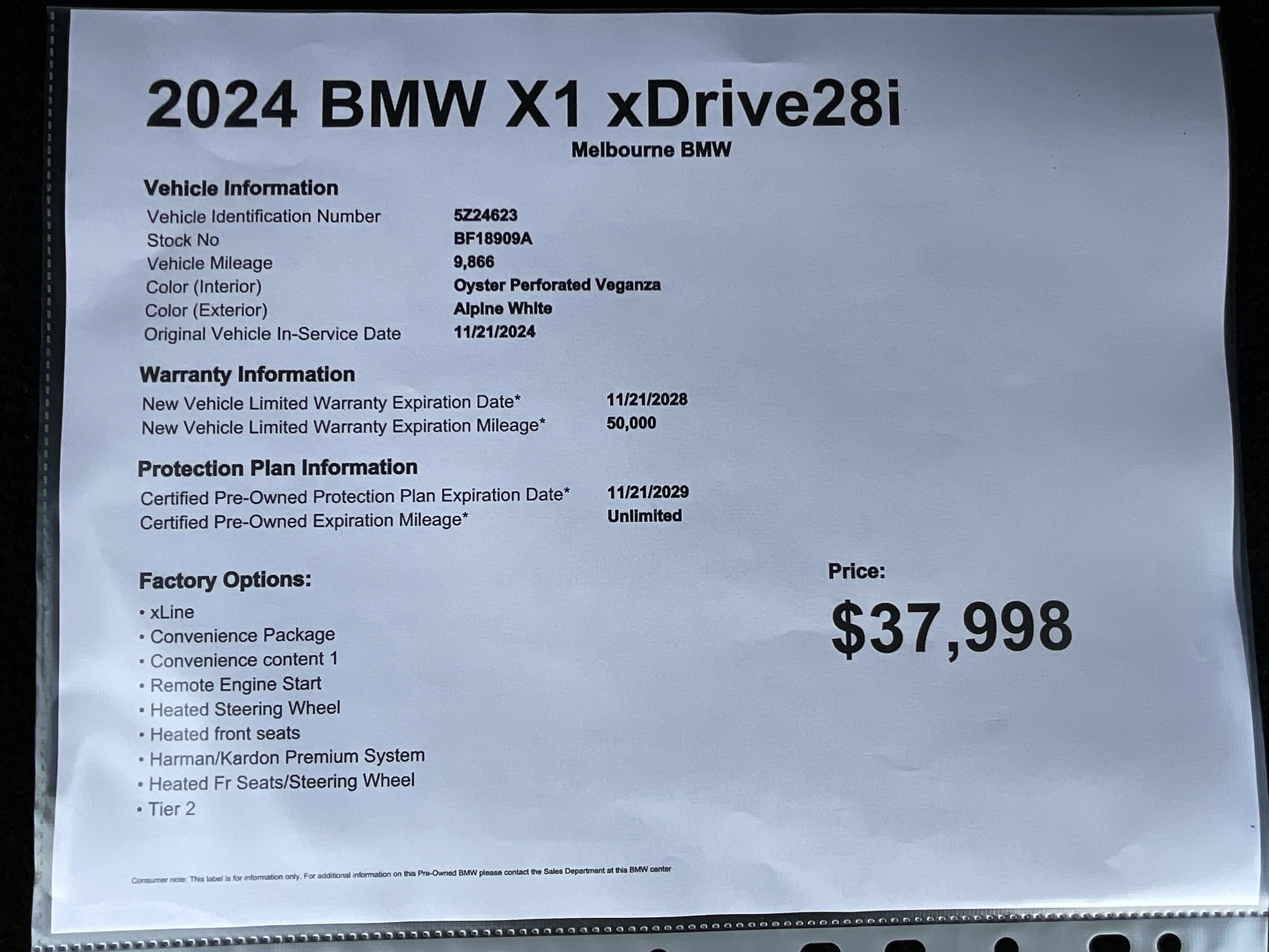 Used 2024 BMW X1 xDrive28i w/ Convenience Package AWD/4WD image 34