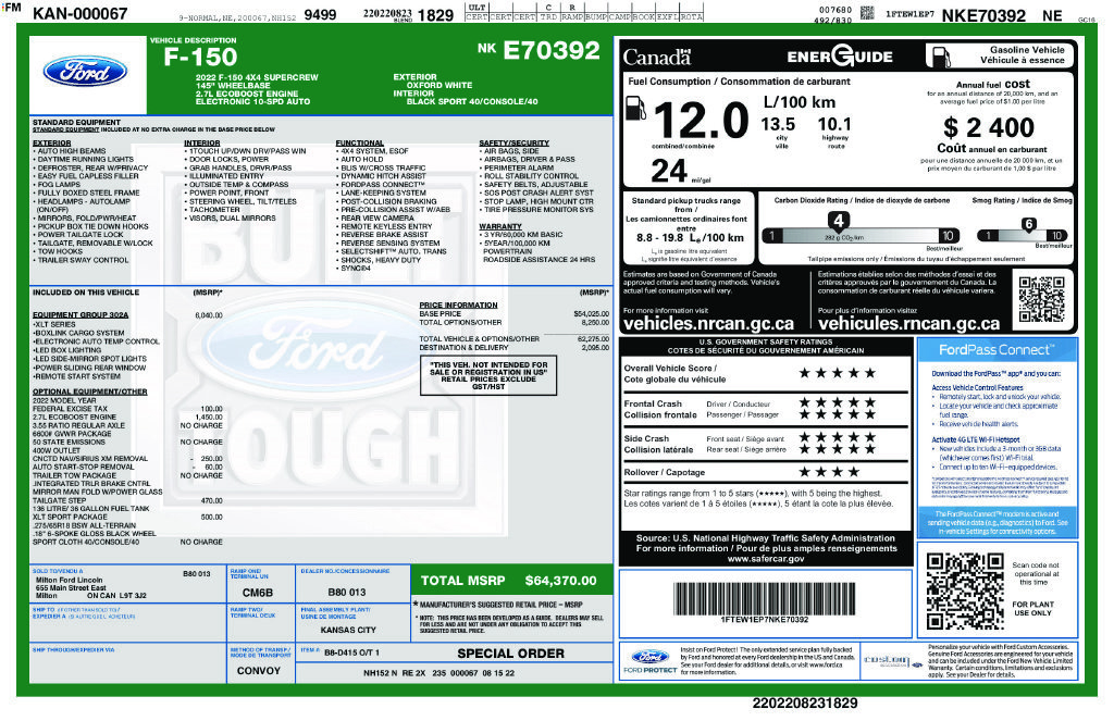 Used 2022 Ford F150 XLT w/ Equipment Group 302A High AWD/4WD image 44