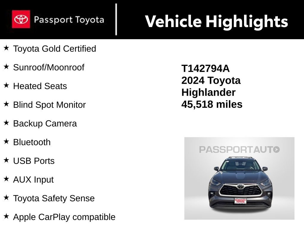 Certified 2024 Toyota Highlander XLE FWD image 15