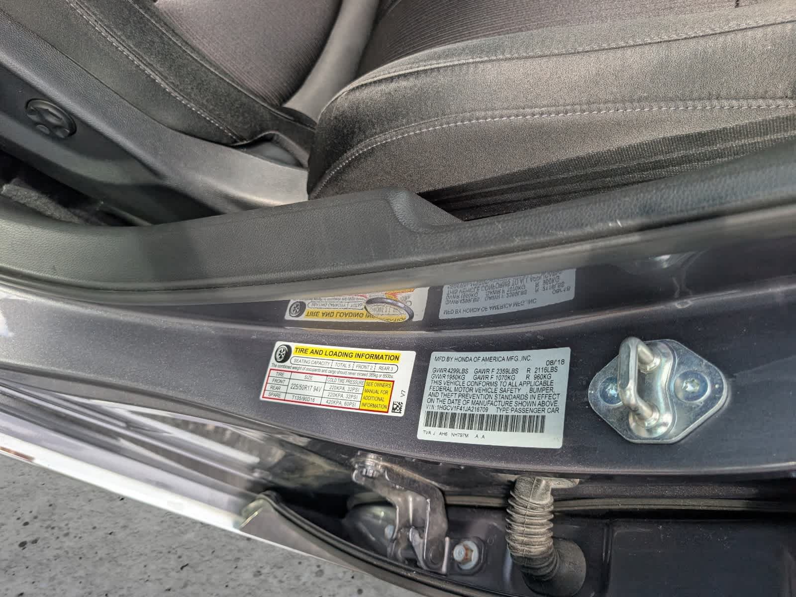 Certified 2018 Honda Accord EX image 15