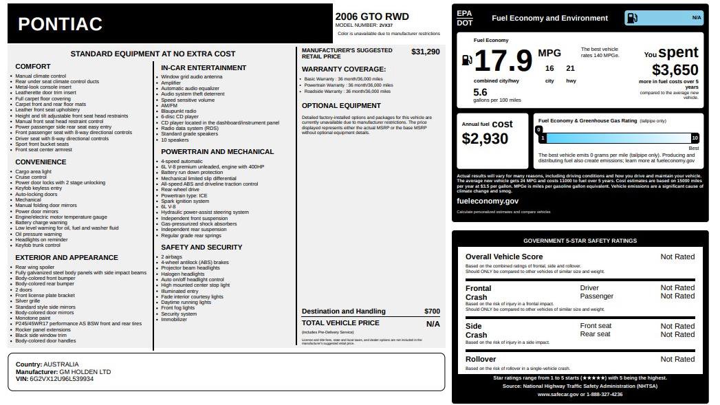 Used 2006 Pontiac GTO image 20