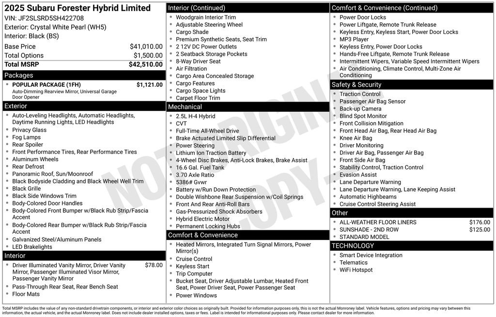 New 2025 Subaru Forester Limited w/ Popular Package image 4