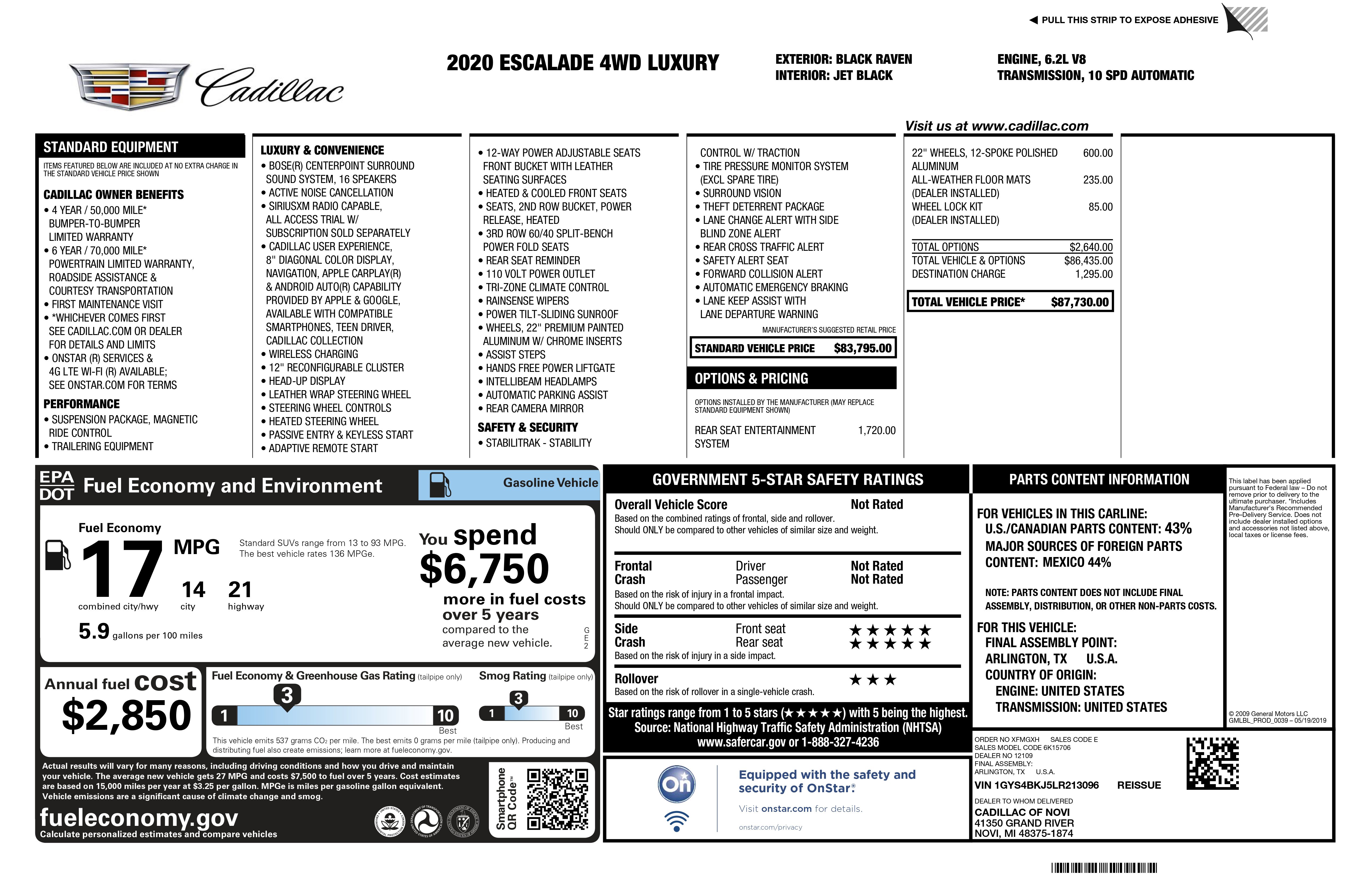 Certified 2020 Cadillac Escalade Luxury image 2
