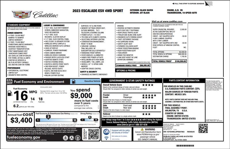 Used 2023 Cadillac Escalade ESV Sport image 3