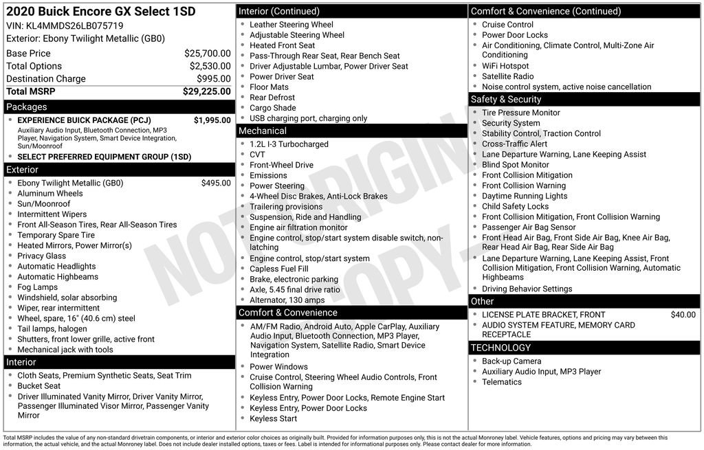 Used 2020 Buick Encore GX Select w/ Experience Buick Package image 28