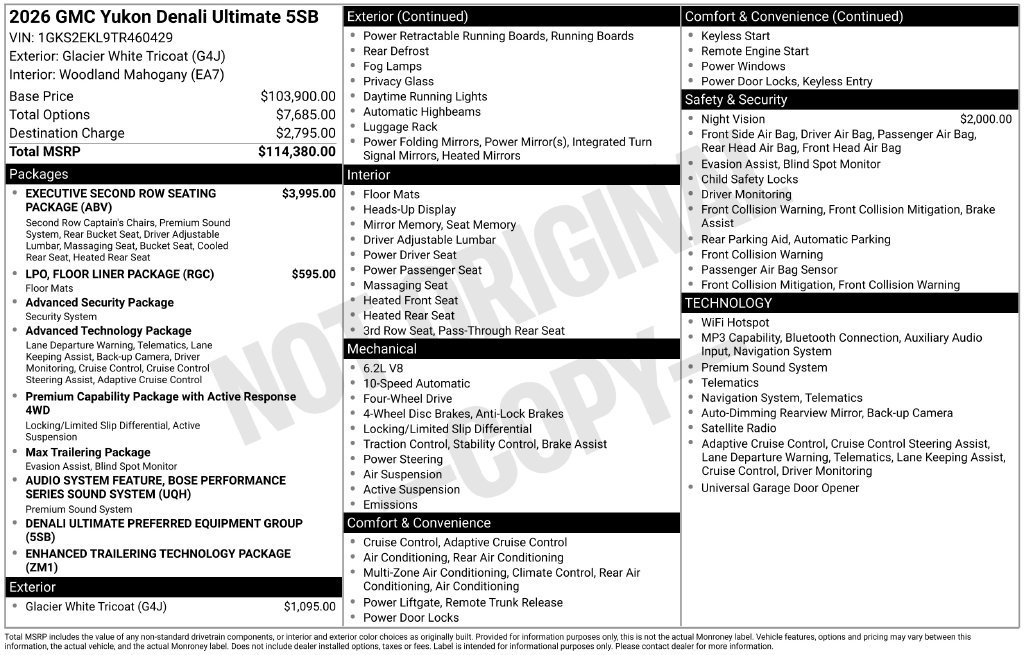 New 2026 GMC Yukon Denali Ultimate AWD/4WD image 11
